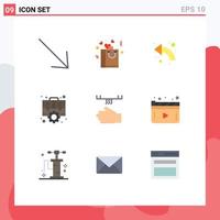 Universal Icon Symbols Group of 9 Modern Flat Colors of bath setting arrows office case Editable Vector Design Elements