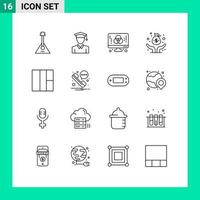 16 Creative Icons Modern Signs and Symbols of grid investor computer fund creative Editable Vector Design Elements