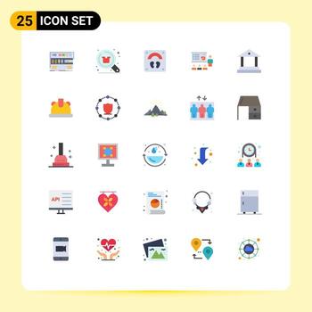 Set of 25 Modern UI Icons Symbols Signs for graph analytics shop presentation sports Editable Vector Design Elements