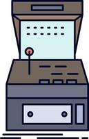 Arcade console game machine play Flat Color Icon Vector