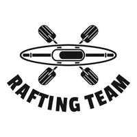 Rafting team logo, simple style vector