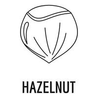 Hazelnut icon, outline style vector