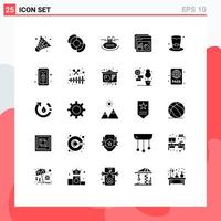 Set of 25 Modern UI Icons Symbols Signs for wine glass hotel website rate Editable Vector Design Elements