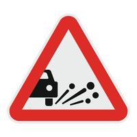 Ejection of gravel icon, flat style. vector