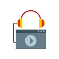 reproducir icono de archivo de audio, estilo plano vector