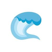 icono de surf de olas, tipo plano vector