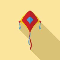 Shadow kite icon, flat style vector