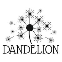 Fluffy dandelion logo icon, simple style. vector