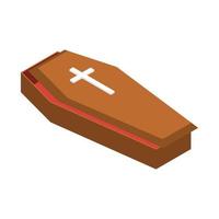 Coffin icon, isometric style vector