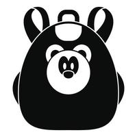 Cute bear backpack icon, simple style vector