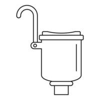 icono de skimmer de piscina, estilo de esquema vector