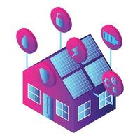 Smart house icon, isometric style vector