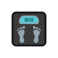 Black floor scales icon, flat style vector