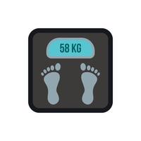 Black floor scales icon, flat style vector