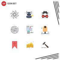 Stock Vector Icon Pack of 9 Line Signs and Symbols for assemble labyrinth bow circle maze day Editable Vector Design Elements