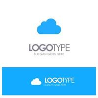 Cloud Data Storage Cloudy Blue Solid Logo with place for tagline vector