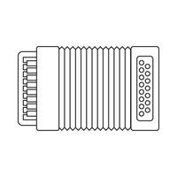 Accordion icon, outline style vector