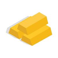 Gold bars icon, isometric 3d style vector