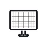 Computer monitor icon, simple style vector