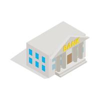 Bank building icon, isometric 3d style vector