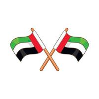 UAE flag icon, cartoon style vector