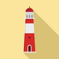 icono del faro del puerto, tipo plano vector