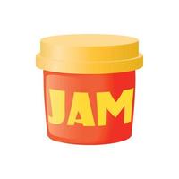 Bank of jam icon, cartoon style vector