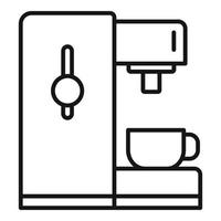 Side coffee machine icon, outline style vector