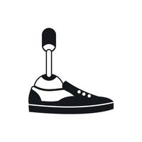 Prosthetic leg icon, simple style vector