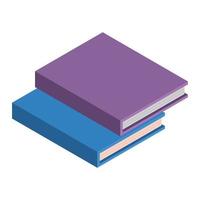 Stack of school books icon, isometric style vector