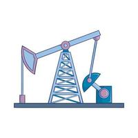 Oil rig icon, cartoon style vector
