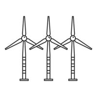 Wind turbine farm icon, outline style vector
