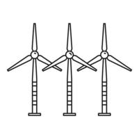 Wind turbine farm icon, outline style vector