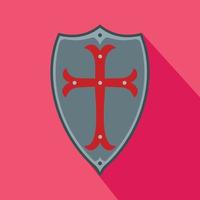 Shield icon, flat style vector