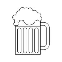 Beer mug icon, outline style vector