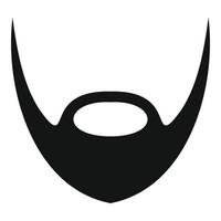 Oval beard icon, simple style. vector