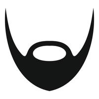 Oval beard icon, simple style. vector