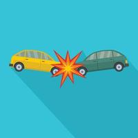 Head collision icon, flat style vector