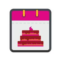 Calendar birthday icon, flat style vector