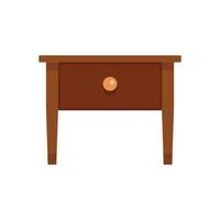 Wood nightstand icon, flat style vector