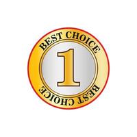 Best choice with number one label icon, flat style vector