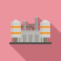 Refinery plant icon, flat style vector