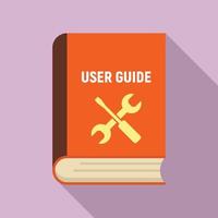 User guide book icon, flat style vector