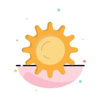 Sun Day Light Abstract Flat Color Icon Template vector