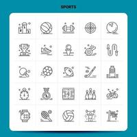 OutLine 25 Sports Icon set Vector Line Style Design Black Icons Set Linear pictogram pack Web and Mobile Business ideas design Vector Illustration