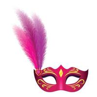 Carnival mask icon, realistic style vector