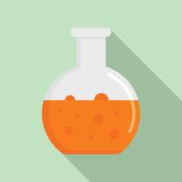 Chemical round flask icon, flat style vector