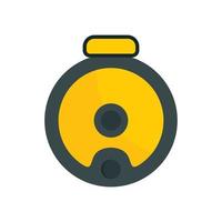 Top view robot vacuum cleaner icon, flat style vector