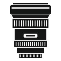 Modern lens icon, simple style vector