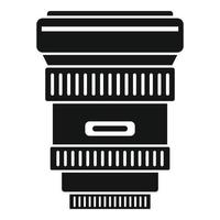 Modern lens icon, simple style vector